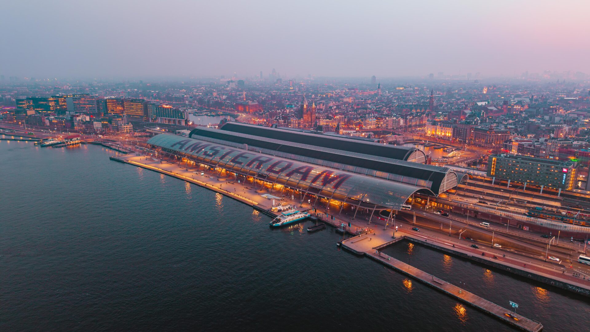 Fast Elevate drone filming over urban scenery